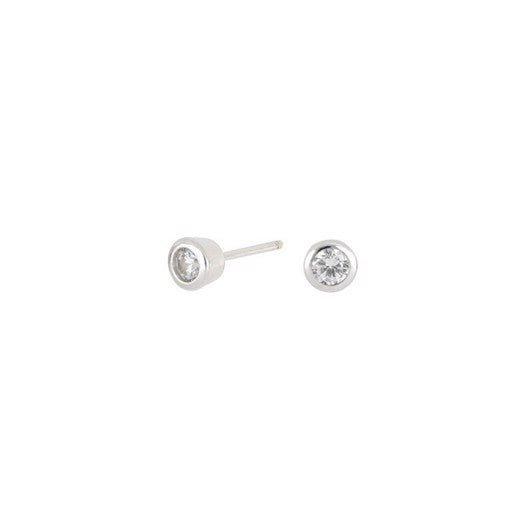 HANNANOR ørestikker i sterling sølv med klar kubisk zirkon (3 mm) fra JoanliNor SS21.